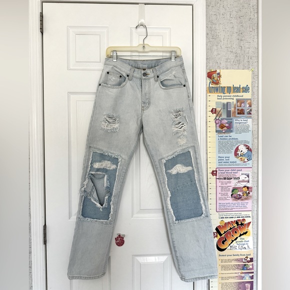 Carmar Denim  distressed Women’s light blue jeans cotton Size 27 - Picture 1 of 9